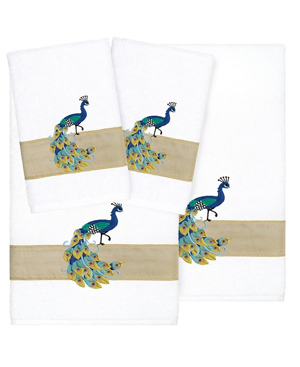 Turkish Cotton Penelope Embellished 4-Pc. Bath Towel Set