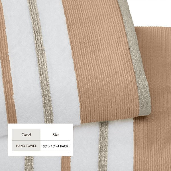 Luxurious Cotton Decorative 4-Piece Hand Towel Set