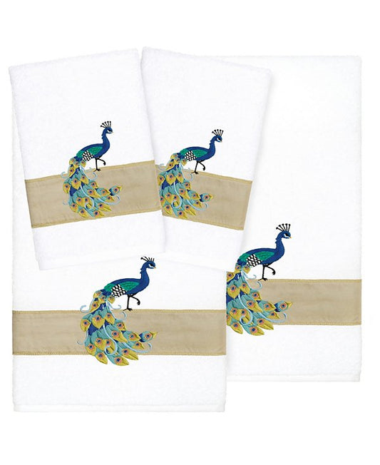 Turkish Cotton Penelope Embellished 4-Pc. Bath Towel Set
